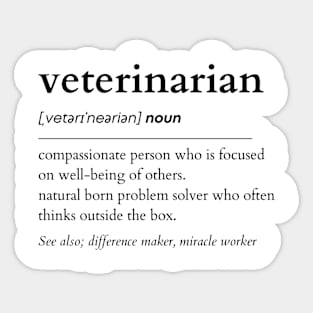 Veterinarian Noun Sticker